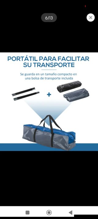 Tienda de campaña azul y gris