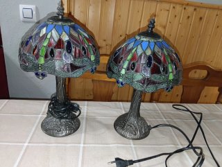 Lámpara Tiffany Libélula Vidrio y Metal
