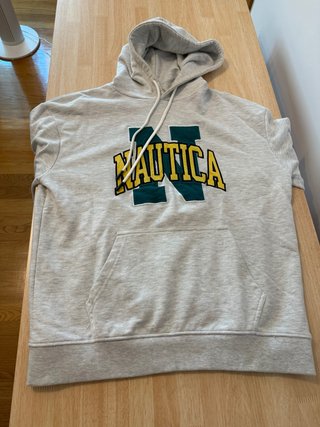 Sudadera Nautica Gris con Logo Verde