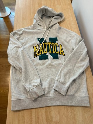 Sudadera Nautica Gris con Logo Verde