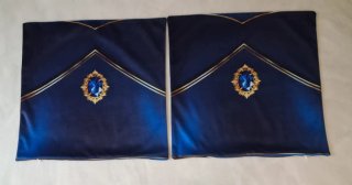 Coppie federe fodere cuscini copricuscini blu oro
