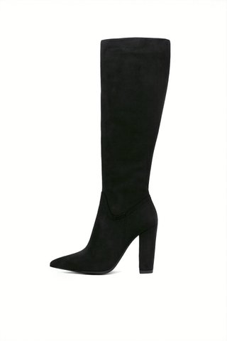 Botas tacón antelina negras Nuevas a estrenar