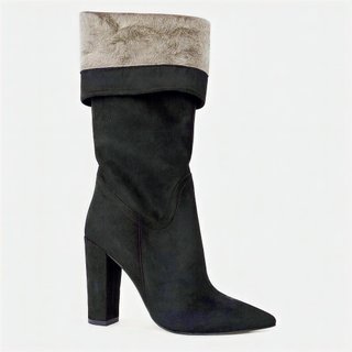 Botas tacón antelina negras Nuevas a estrenar