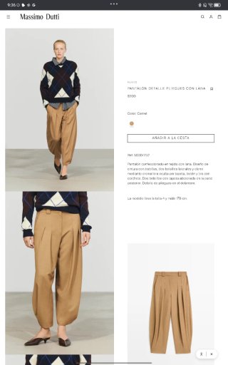 Pantalón Massimo Dutti Beige 36
