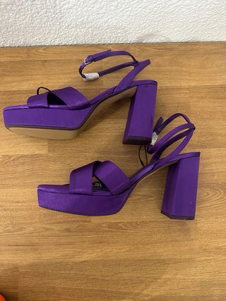 Tacones Zara Morados Plataforma