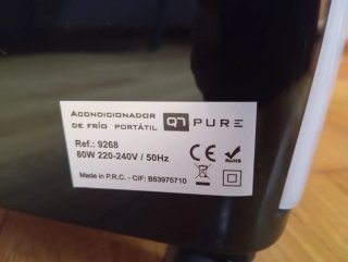 Climatizador Evaporativo Portátil Purz Negro