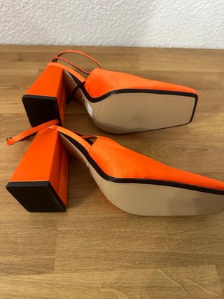 Tacones Zara Naranja Talla 40