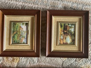 Juego de 4 cuadros antiguos decorativos