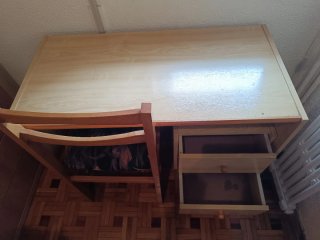 Escritorio madera 2 cajones