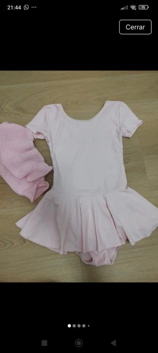 Maillot danza rosa con calentadores