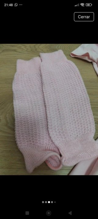 Maillot danza rosa con calentadores
