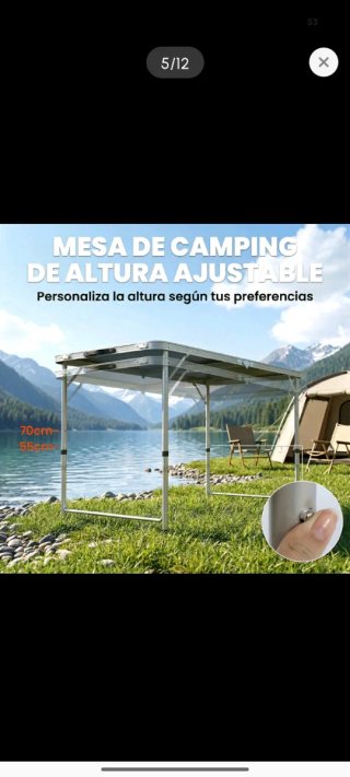 Mesa Camping Plegable + 4 Taburetes