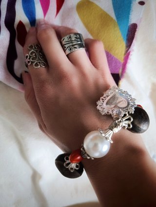 Pulsera Ojo de Venado Corazón Plata