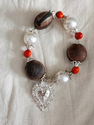 Pulsera Ojo de Venado Corazón Plata