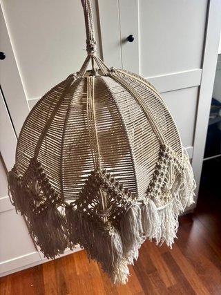 Lámpara colgante macramé vintage