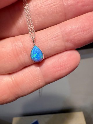 Colgante Plata de Ley con Ópalo Azul