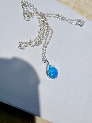 Colgante Plata de Ley con Ópalo Azul