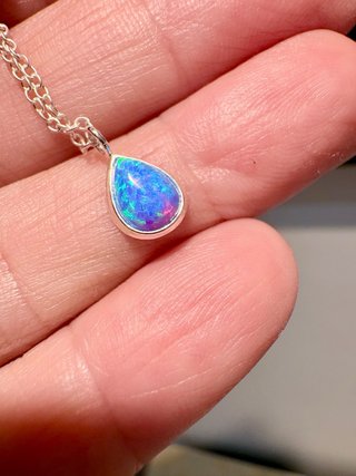 Colgante Plata de Ley con Ópalo Azul