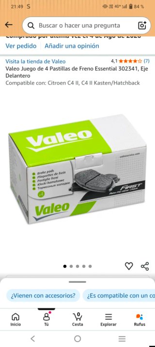 Pastillas de freno Valeo Essential 302341