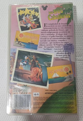 VHS Los Tres Caballeros Disney Nuevo