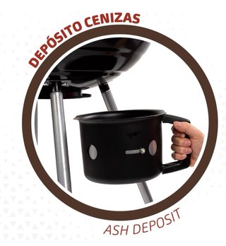 Barbacoa negra con ruedas