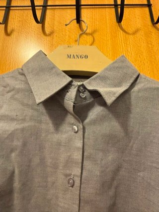 Camisa  Gris Manga Larga Mujer