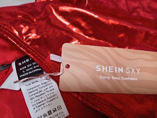 Conjunto SHEIN SXY rojo metalizado talla L NUEVO