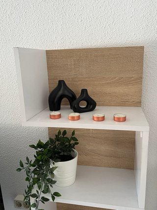 Mueble TV moderno blanco y madera