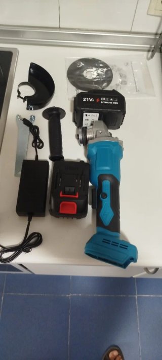 Amoladora Angular 21V con Batería y Cargador