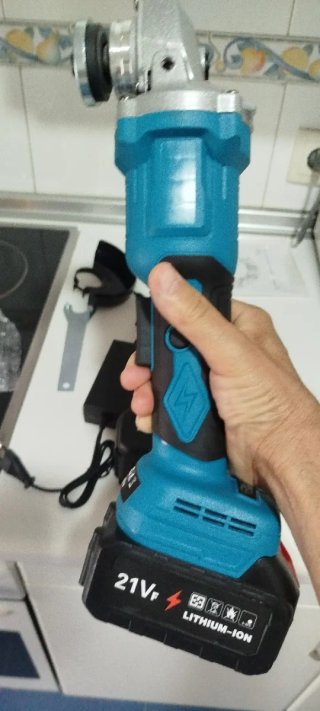 Amoladora Angular 21V con Batería y Cargador