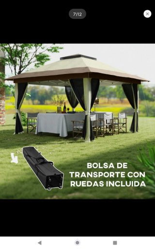 Carpa plegable 3.6x3.6m con mosquitera