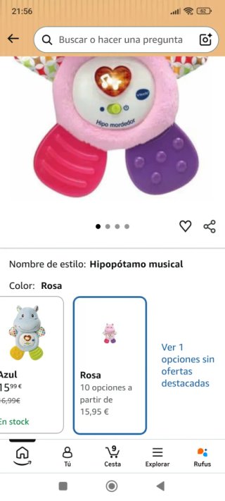 Hipopótamo Mordedor VTech Rosa