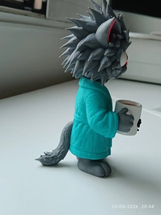 Figura 3D Gato Mañanero con Taza