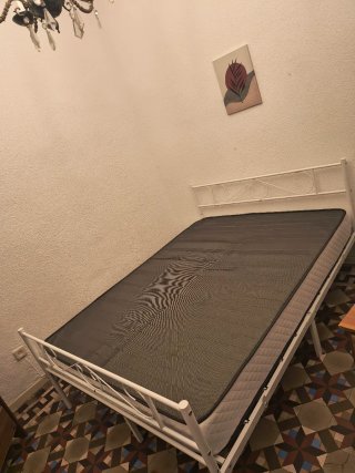 Cama Matrimonio 140cm Metal Blanca