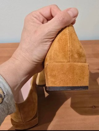 Zapatos planos ante beige/naranja pastel