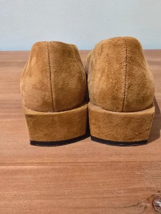 Zapatos planos ante beige/naranja pastel