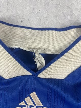 Camiseta Adidas Fútbol #9 Manga Larga Azul Blanca