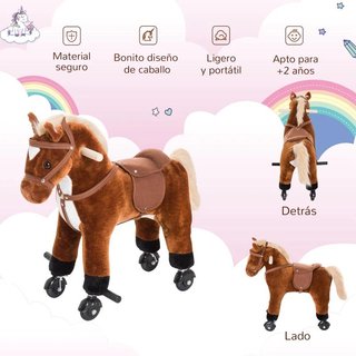Caballito Infantil +2 Años con Ruedas Marrón