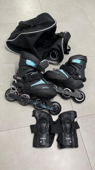 Patines Oxelo con protecciones y bolsa talla 36