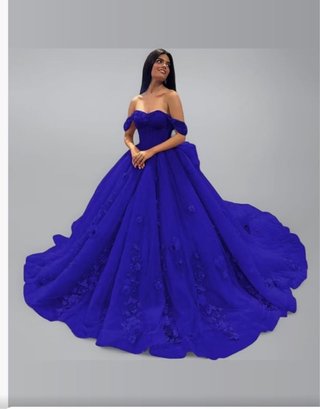 Vestido de fiesta azul oscuro