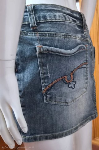Minifalda vaquera tiro bajo azul Talla M