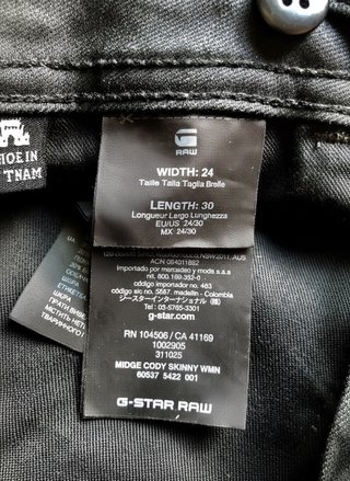 G-Star RAW Vaqueros mujer negros Skinny Fit