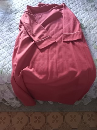 Vestaglia lunga rosa con tasche