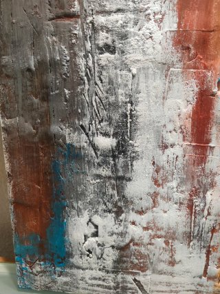 Cuadro abstracto bohemio hecho a mano