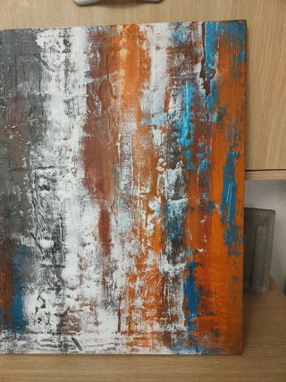 Cuadro abstracto bohemio hecho a mano