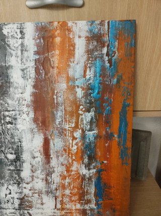 Cuadro abstracto bohemio hecho a mano