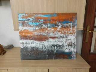 Cuadro abstracto bohemio hecho a mano