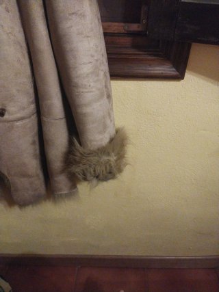 Abrigo de señora beige y marrón