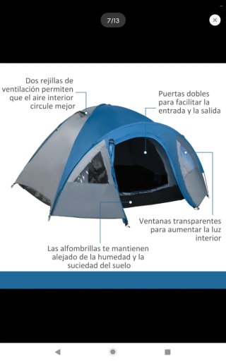 Tienda campaña 3 personas 1 habitación