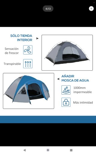 Tienda campaña 3 personas 1 habitación